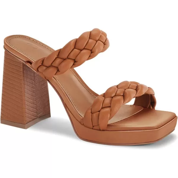 Coutgo Womens Platform Heels Chunky Heel Braided Heeled Sandals Slip on High Mules Party Summer Dress Shoes