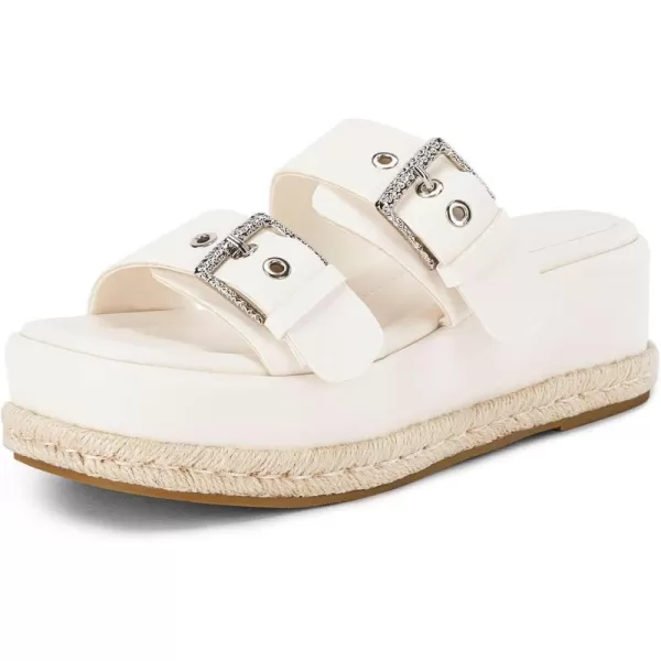 Coutgo Women's Platform Sandals, Adjustable Buckle Slides, Slip on Open Toe Espadrille Summer Shoes