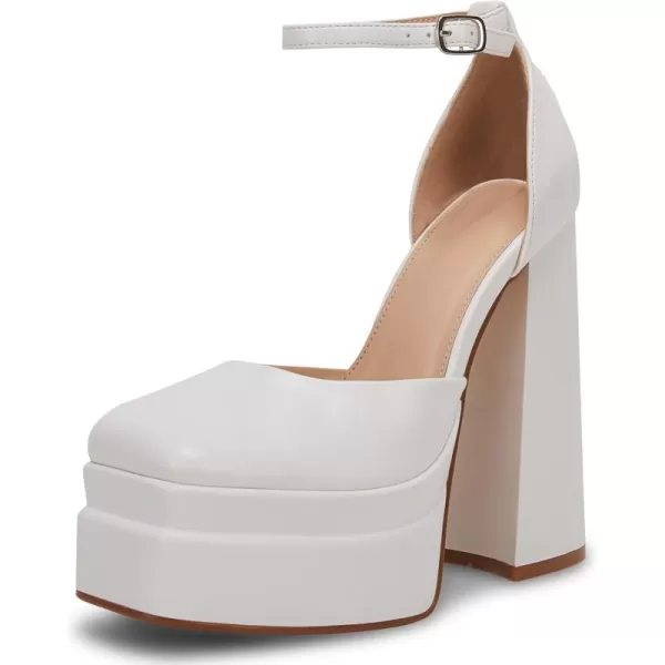 Womens Platform Chunky High Block Heels Ankle Strap Closed Square Toe Pumps Office Dress Wedding Party Club Night Shoes