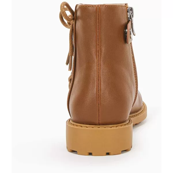 Coutgo Girls Tie Knot Ankle Boots Kids Side Zipper Chunky Low Heel Faux Leather Dress Booties