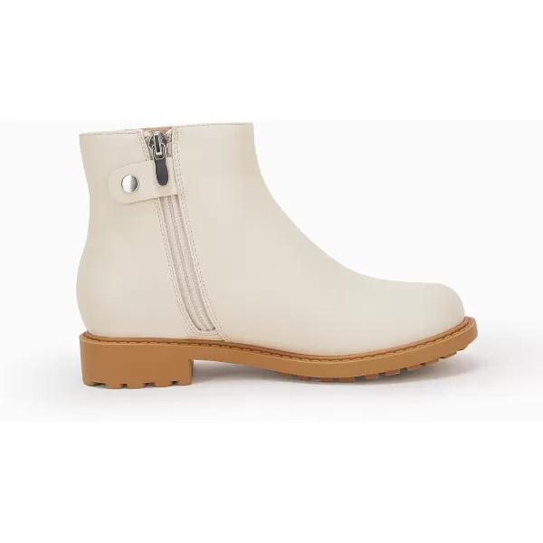 Coutgo Girls Tie Knot Ankle Boots Kids Side Zipper Chunky Low Heel Faux Leather Dress Booties