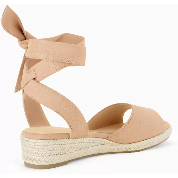 Coutgo Girls Wedge Sandals Espadrille Platform Open Toe Tie Lace Up Summer Dress Shoes Toddler Little Big Kid