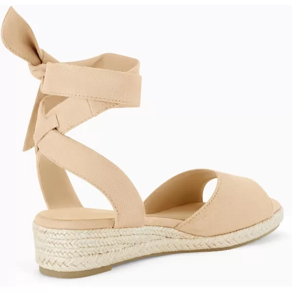 Coutgo Girls Wedge Sandals Espadrille Platform Open Toe Tie Lace Up Summer Dress Shoes Toddler Little Big Kid
