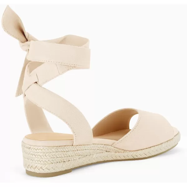 Coutgo Girls Wedge Sandals Espadrille Platform Open Toe Tie Lace Up Summer Dress Shoes Toddler Little Big Kid