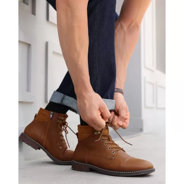 Coutgo Mens Chukka Boots Waterproof Soft Toe Mid Top Fashion Casual Work Hiking Dress Shoes