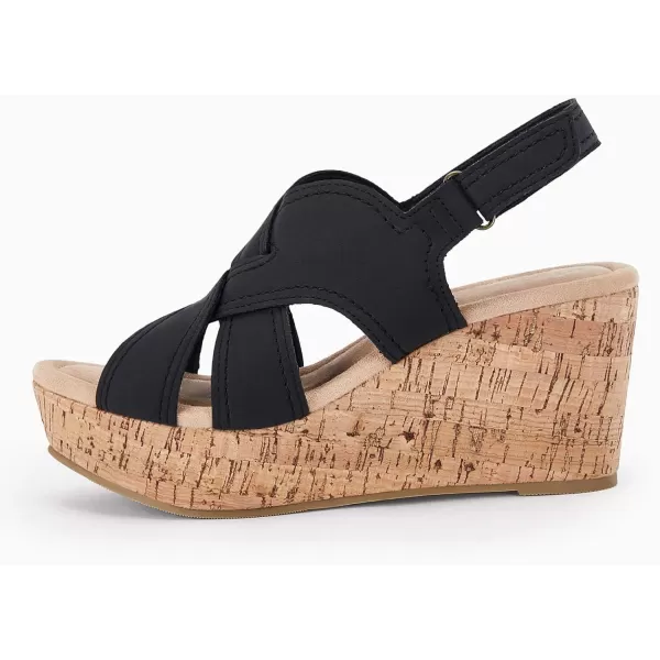 Coutgo Wedge Sandals for Womens Platform Open Toe Heels Cork Summer Dress Shoes