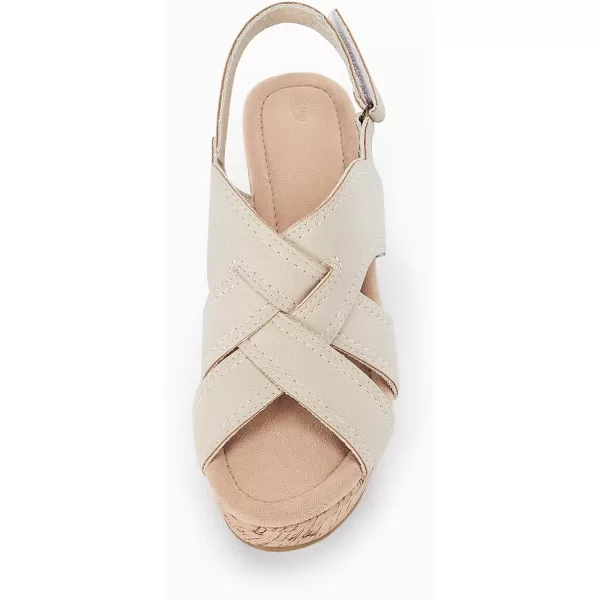 Coutgo Wedge Sandals for Womens Platform Open Toe Heels Cork Summer Dress Shoes