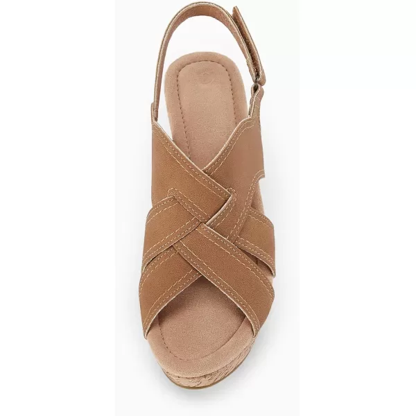 Coutgo Wedge Sandals for Womens Platform Open Toe Heels Cork Summer Dress Shoes