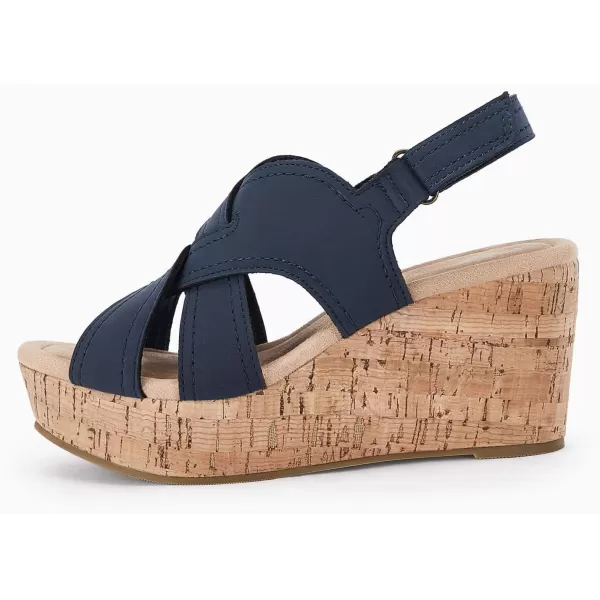Coutgo Wedge Sandals for Womens Platform Open Toe Heels Cork Summer Dress Shoes