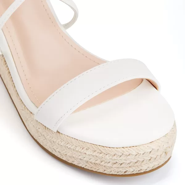 Coutgo Women's Espadrille Wedges Lace Up Platform Ankle Cross Strap Slingback Summer Dress Sandals