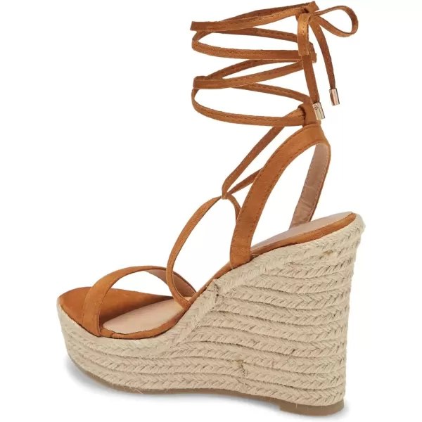 Coutgo Women's Espadrille Wedges Lace Up Platform Ankle Cross Strap Slingback Summer Dress Sandals