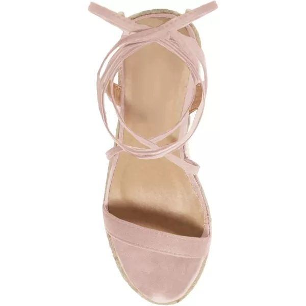 Coutgo Women's Espadrille Wedges Lace Up Platform Ankle Cross Strap Slingback Summer Dress Sandals