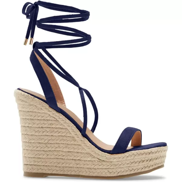 Coutgo Women's Espadrille Wedges Lace Up Platform Ankle Cross Strap Slingback Summer Dress Sandals