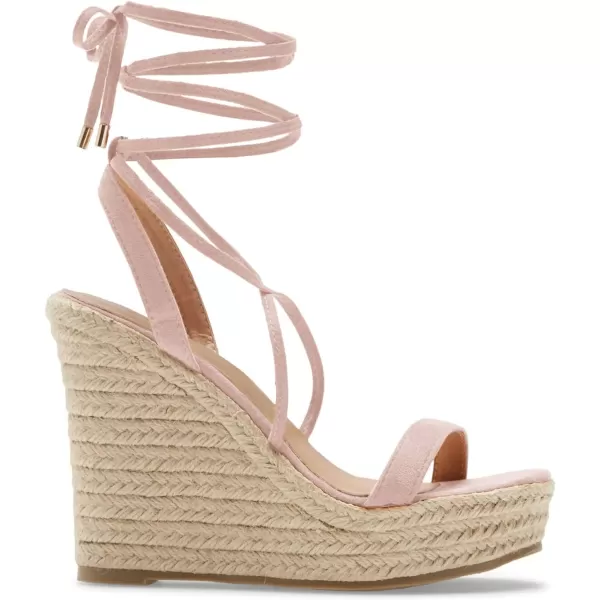 Coutgo Women's Espadrille Wedges Lace Up Platform Ankle Cross Strap Slingback Summer Dress Sandals