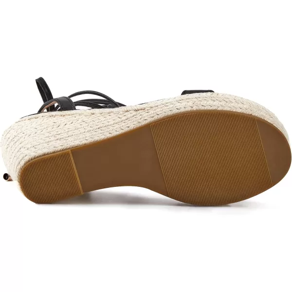 Coutgo Women's Espadrille Wedges Lace Up Platform Ankle Cross Strap Slingback Summer Dress Sandals