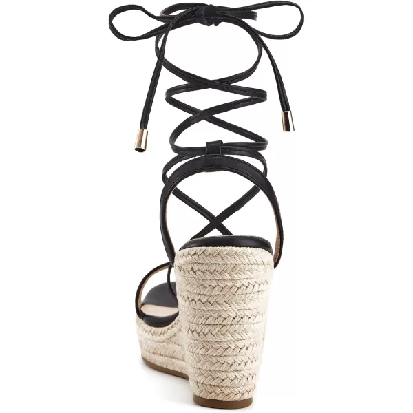 Coutgo Women's Espadrille Wedges Lace Up Platform Ankle Cross Strap Slingback Summer Dress Sandals