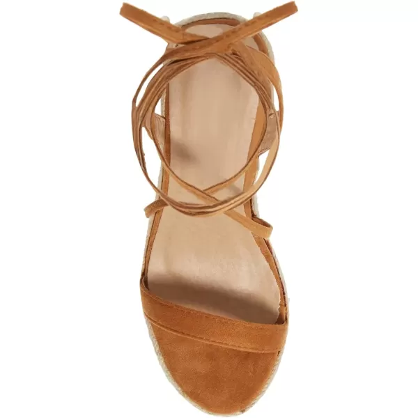 Coutgo Women's Espadrille Wedges Lace Up Platform Ankle Cross Strap Slingback Summer Dress Sandals