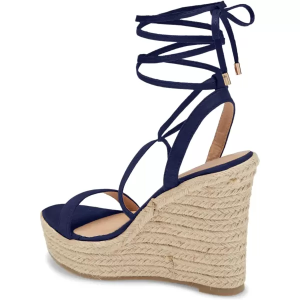 Coutgo Women's Espadrille Wedges Lace Up Platform Ankle Cross Strap Slingback Summer Dress Sandals