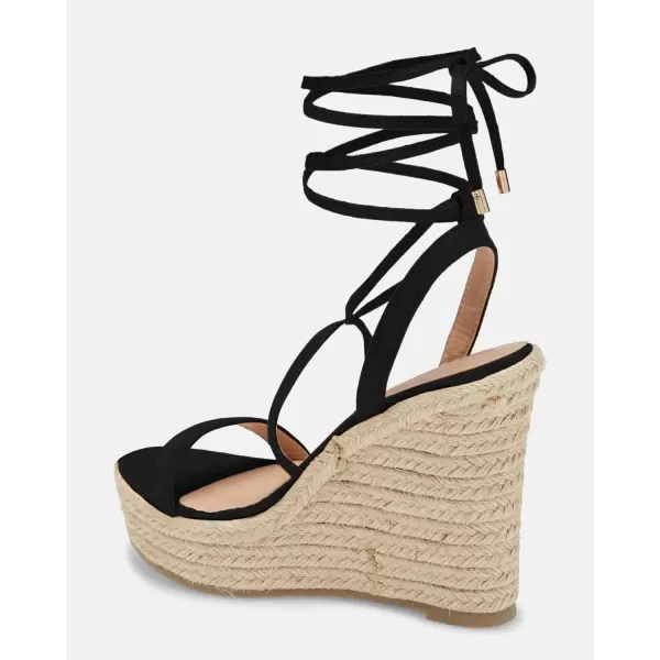 Coutgo Women's Espadrille Wedges Lace Up Platform Ankle Cross Strap Slingback Summer Dress Sandals