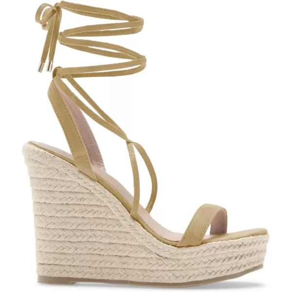 Coutgo Women's Espadrille Wedges Lace Up Platform Ankle Cross Strap Slingback Summer Dress Sandals