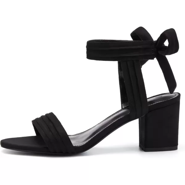 Coutgo Womens Open Toe Ankle Tie Back Low Block Chunky Heels Sandals Party Dress Pumps Shoes