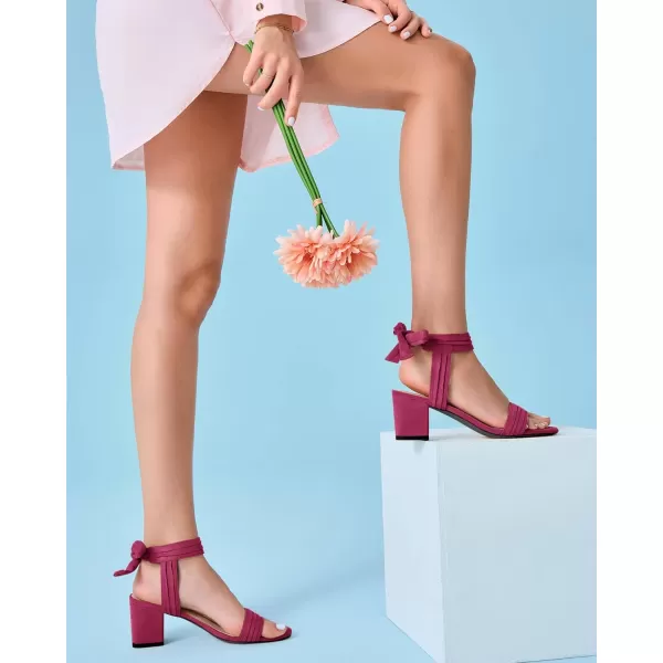 Coutgo Womens Open Toe Ankle Tie Back Low Block Chunky Heels Sandals Party Dress Pumps Shoes