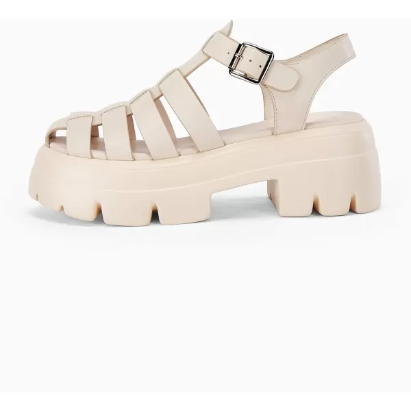 Coutgo Womens Platform Chunky Heels Sandals Gladiator Ankle Strap Heels Lug Sole Summer Fisherman Y2K Shoes
