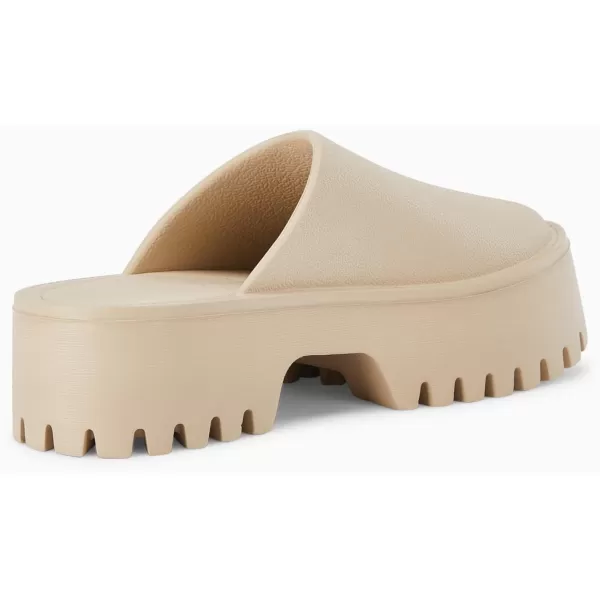 Coutgo Women's Platform Mules Slip On Thick Sole Slippers Closed Toe Cute Comfort Shoes