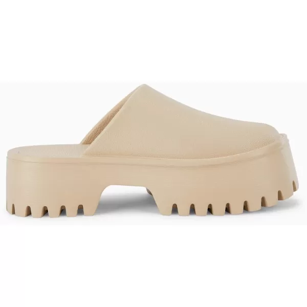 Coutgo Women's Platform Mules Slip On Thick Sole Slippers Closed Toe Cute Comfort Shoes
