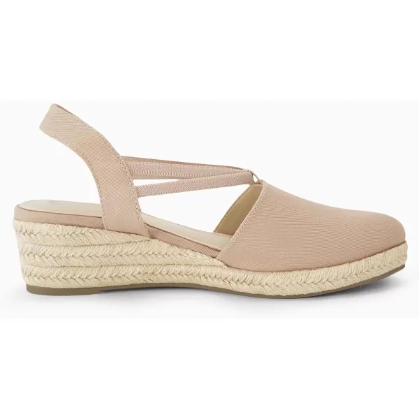 Coutgo Women's Platform Wedge Espadrille Sandals Slingback Slip on Closed Toe Strap Shoes