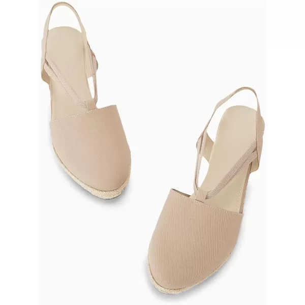 Coutgo Women's Platform Wedge Espadrille Sandals Slingback Slip on Closed Toe Strap Shoes