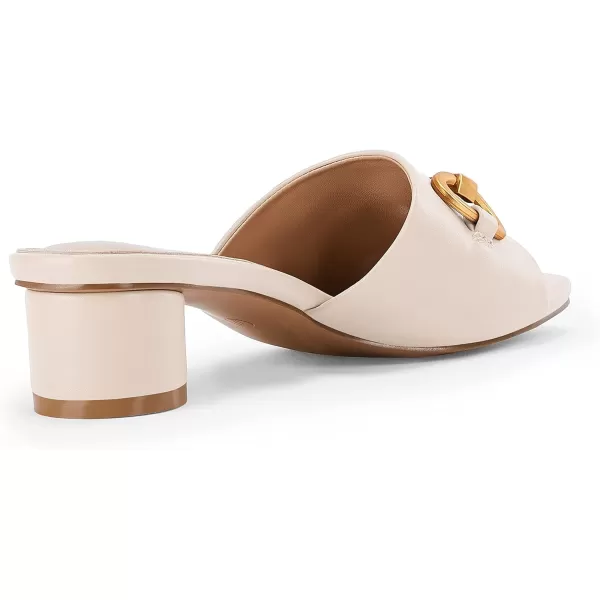 Coutgo Women's Sandals, Round Heel Peep Toe Slides, Single Band Comfortable Mules Chunky Slip-on with Metal Chain for Summer Spring Autumn