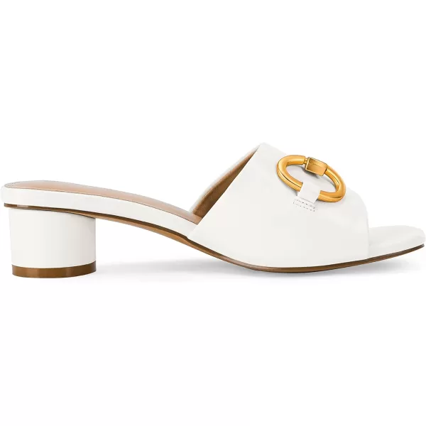 Coutgo Women's Sandals, Round Heel Peep Toe Slides, Single Band Comfortable Mules Chunky Slip-on with Metal Chain for Summer Spring Autumn