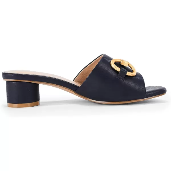 Coutgo Women's Sandals, Round Heel Peep Toe Slides, Single Band Comfortable Mules Chunky Slip-on with Metal Chain for Summer Spring Autumn