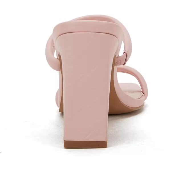 Coutgo Womens Square Open Toe Heeled Sandals Two Strap High Heel Backless Dress Slip On Mules