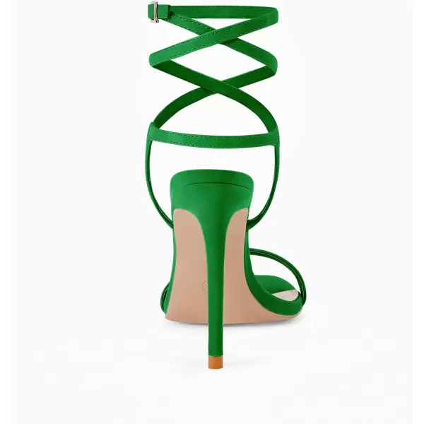 Coutgo Womens Strappy Lace up Heels Sandals Sexy High Heeled Ankle Strap Summer Dress Shoes