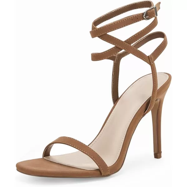 Coutgo Womens Strappy Lace up Heels Sandals Sexy High Heeled Ankle Strap Summer Dress Shoes