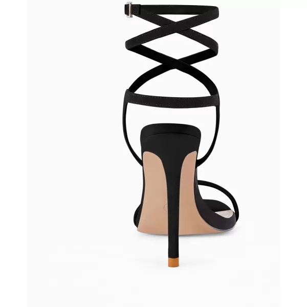 Coutgo Womens Strappy Lace up Heels Sandals Sexy High Heeled Ankle Strap Summer Dress Shoes