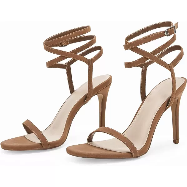 Coutgo Womens Strappy Lace up Heels Sandals Sexy High Heeled Ankle Strap Summer Dress Shoes