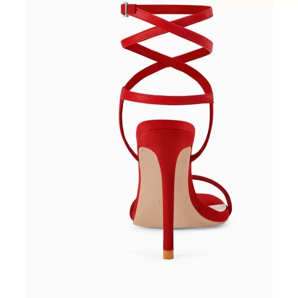 Coutgo Womens Strappy Lace up Heels Sandals Sexy High Heeled Ankle Strap Summer Dress Shoes