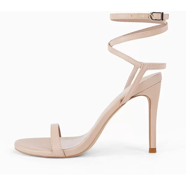 Coutgo Womens Strappy Lace up Heels Sandals Sexy High Heeled Ankle Strap Summer Dress Shoes