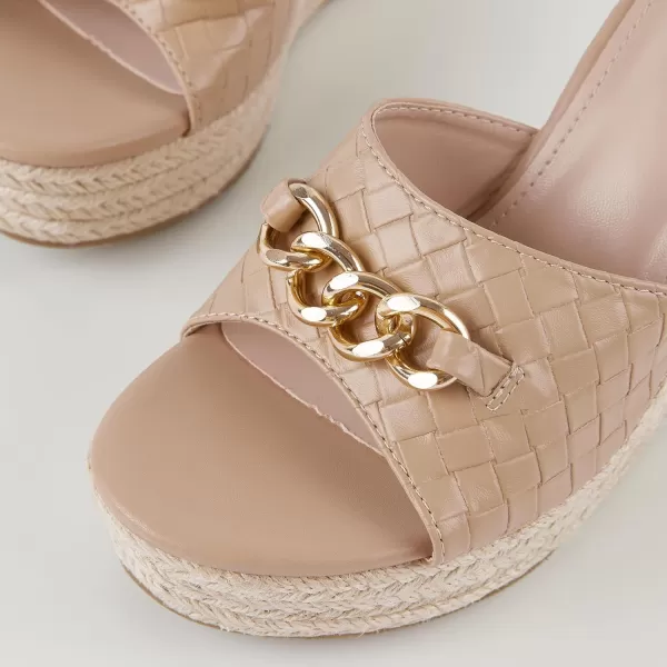 Coutgo Women's Wedge Sandals Platform Espadrille Heel Chain Slip On Casual Summer Slides