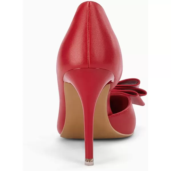 Womens Bow Heels Closed Pointed Toe Dress Shoes Stiletto Slip on Wedding Pumps