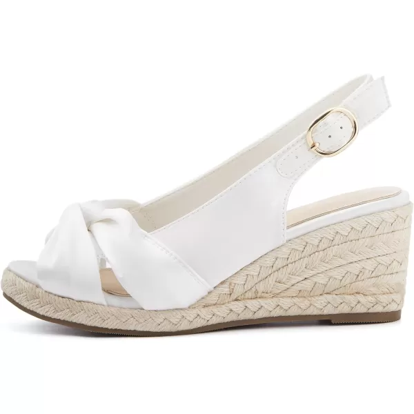 Women's Espadrille Wedge Sandals Tieknot Slingback Peep Toe Platform Ankle Buckle Sandals Slip On Mid Heel Casual Dress Shoes