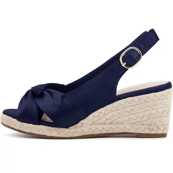 Women's Espadrille Wedge Sandals Tieknot Slingback Peep Toe Platform Ankle Buckle Sandals Slip On Mid Heel Casual Dress Shoes