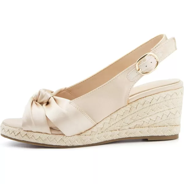 Women's Espadrille Wedge Sandals Tieknot Slingback Peep Toe Platform Ankle Buckle Sandals Slip On Mid Heel Casual Dress Shoes
