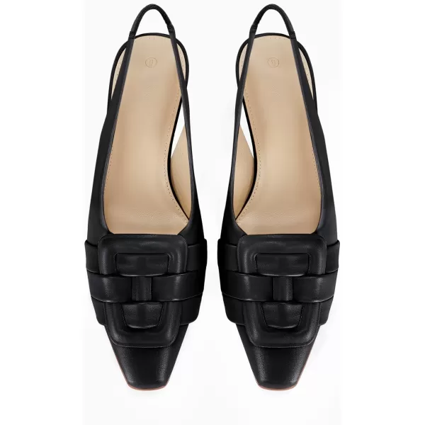 Womens Slingback Heels Low Kitten Heel Closed Toe Dress Shoes Sexy Elegant Wedding Office Pumps)