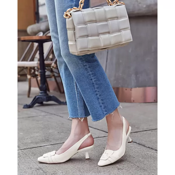Womens Slingback Heels Low Kitten Heel Closed Toe Dress Shoes Sexy Elegant Wedding Office Pumps)