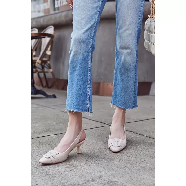 Womens Slingback Heels Low Kitten Heel Closed Toe Dress Shoes Sexy Elegant Wedding Office Pumps)
