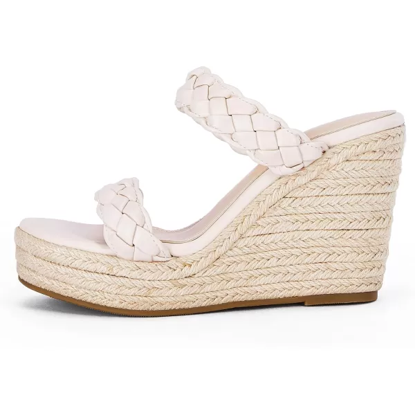Womens Wedge Platform Sandals Espadrilles Two Strap Woven Slip On Summer Cute Slide Sandals